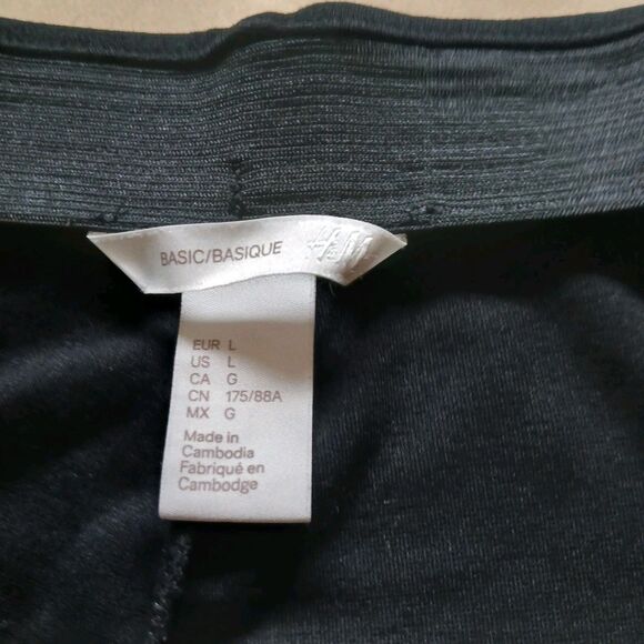H&M Womens Leggings Large Black Mid Rise Skinny Stretch Ankle Basic Casual - Picture 3 of 6